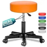CASARIA&reg; Rollhocker H&ouml;henverstellbar Kunstleder Orange