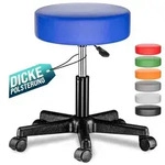 CASARIA&reg; Rollhocker H&ouml;henverstellbar Kunstleder Blau