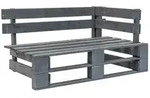 vidaXL Outdoor-Eckbank Paletten Holz Grau