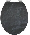 Sch&uuml;tte WC Sitz BLACK STONE High Gloss mit MDF Holzkern, hochgl&auml;nzender