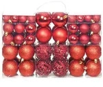vidaXL 100-tlg. Weihnachtskugel-Set 3/4/6 cm Rot