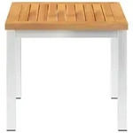 vidaXL Garten-Beistelltisch 45x45x38 cm Massivholz Akazie Edelstahl