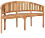 vidaXL Bananenbank 151 cm Massivholz Teak