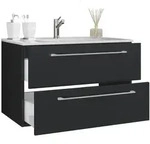 VCM Badm&ouml;bel Waschtisch Badinos Schwarz H. 52 x B. 60 x T. 46 cm