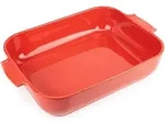 PEUGEOT Keramik Auflaufform APPOLIA 40cm Rechteckig Rot Sp&uuml;lmaschinenfest