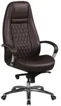 FineBuy B&uuml;rostuhl Echtleder Braun Schreibtischstuhl ergonomisch Chefsessel Drehstuhl