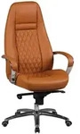FineBuy B&uuml;rostuhl Echtleder Caramel Schreibtischstuhl ergonomisch Chefsessel