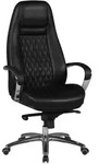 FineBuy B&uuml;rostuhl Echtleder Schwarz Schreibtischstuhl ergonomisch Chefsessel