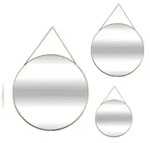Atmosphera - Set aus 3 runden Spiegeln &Oslash; 20/24/29 cm in Goldfarbe