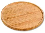 KESPER Pizza-Teller &oslash; 32 cm, Bambus FSC&reg;, robustes Servierbrett mit Saftrand,