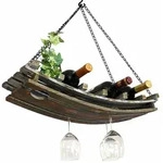 DanDiBo WEINREGAL Deckenmontage 6 Flaschen Holz 65 cm