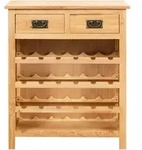 vidaXL Weinschrank 72x32x90 cm Massivholz Eiche
