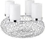 EDZARD Adventskranz Milano, Edelstahl gl&auml;nzend vernickelt, Durchmesser 34 cm