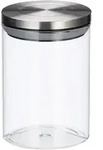 Relaxdays Vorratsglas 3er Set, je 750ml, luftdicht, Edelstahl Deckel, f&uuml;r M&uuml;sli,
