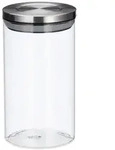 Relaxdays Vorratsglas 3er Set, je 1 L, luftdicht, Edelstahl Deckel, f&uuml;r Pasta,