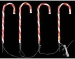 Lex 4x LED Zuckerstangen 50cm Batterie Timerfunktion Lichterkette Weihnachtsdeko