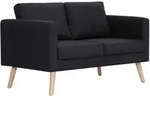 vidaXL 2-Sitzer-Sofa Stoff Schwarz