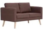 vidaXL 2-Sitzer-Sofa Stoff Braun