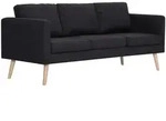 vidaXL 3-Sitzer-Sofa Stoff Schwarz