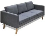 vidaXL Sofa 3-Sitzer Stoff Dunkelgrau