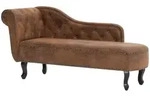 vidaXL Chaiselongue Braun Wildleder-Optik
