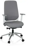 B&uuml;rostuhl / Drehstuhl CHIARO T4 WHITE Stoff grau hjh OFFICE