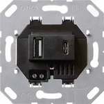 Gira USB-Spannungsversorgung, 1USB-A, 1USB-C, Unterputz, 3000mA, schwarz, 5V,