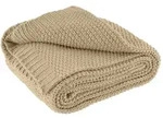 wometo Kuscheldecke Strick OEKO-TEX 140x190 beige - warme weiche Strickdecke mit