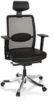 B&uuml;rostuhl / Drehstuhl SENATOR PRO Netzstoff / Leder schwarz hjh OFFICE