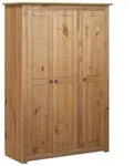 vidaXL Kleiderschrank 3-T&uuml;rig 118&times;50&times;171,5 cm Kiefer Panama Serie