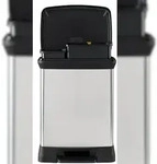 Curver - DECOBIN DUO Abfalleimer 30L (10L+18L) mit Fu&szlig;pedal silber metallic silber