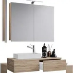 VCM Badm&ouml;bel Waschtisch Gudas Sonoma-Eiche (S&auml;gerau) H. 89 x B. 85 x T. 35 cm