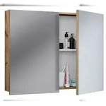 VCM Badm&ouml;bel Spiegelschrank Badinos Honig-Eiche H. 60 x B. 80 x T. 12 cm