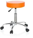 Hocker / Drehhocker / Arbeitsstuhl OPERATOR II Kunstleder orange Chrom hjh OFFICE