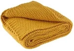 wometo Kuscheldecke Strick OEKO-TEX 140x190 gelb senfgelb curry - warme weiche