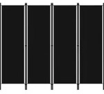 vidaXL 4-tlg. Raumteiler Schwarz 200x180 cm