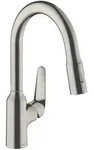 hansgrohe Focus M42 Einhebel-K&uuml;chenmischer 180, Ausziehbrause, 2jet, Edelstahl