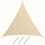 UV Sonnensegel 5x5x5 HDPE Dreieck Sonnenschutz &Uuml;berdachung Balkon Garten Beige
