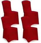 DETEX&reg; Stuhlhussen 4er Set Rot Stretch Stuhlbez&uuml;ge Stuhl Hussen Bezug