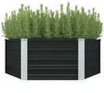 vidaXL Hochbeet Anthrazit 129 x 129 x 45 cm Verzinkter Stahl