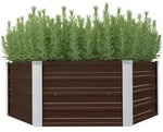 vidaXL Hochbeet Braun 129 x 129 x 46 cm Verzinkter Stahl