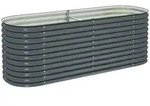 vidaXL Garten-Hochbeet 240 x 80 x 81 cm Verzinkter Stahl Grau