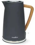 Nedis Wasserkocher - 1.7 l - Soft-Touch - Grau - Um 360 Grad drehbar - Verdecktes