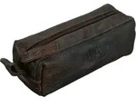 J&uuml;scha Pride and Soul Schlamperrolle Leder Etui Faulenzer Federmappe graubraun 47176