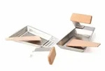 Home & Garden Grillpf&auml;nnchen Set 2er ideal f&uuml;r Fisch Gem&uuml;se inkl. 2 Holzschaber