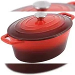 CS KOCHSYSTEME, XANTEN Br&auml;ter 27,5 x 21 cm rot, Gusseisen emailliert, backofenfest,