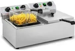 Royal Catering Elektro-Doppel-Fritteuse - 2 x 10 l - 6400 W - Timer -