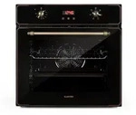 Klarstein Elizabeth Einbaubackofen Retro 2200 Watt 49l Messingoptik Display Schwarz