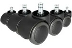 5x Hartbodenrollen ungebremst ROLO FREE 10mm / 50mm B&uuml;ro-Stuhl-Rollen (5er Pack) hjh