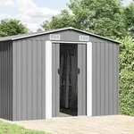 vidaXL Ger&auml;tehaus 257x392x181 cm Metall Grau